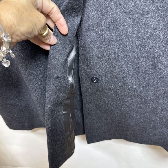(T7) Bullock Jones Men's Vintage 100% Cashmere Grey Coat, Size 46 R, Long - Picture 14 of 15